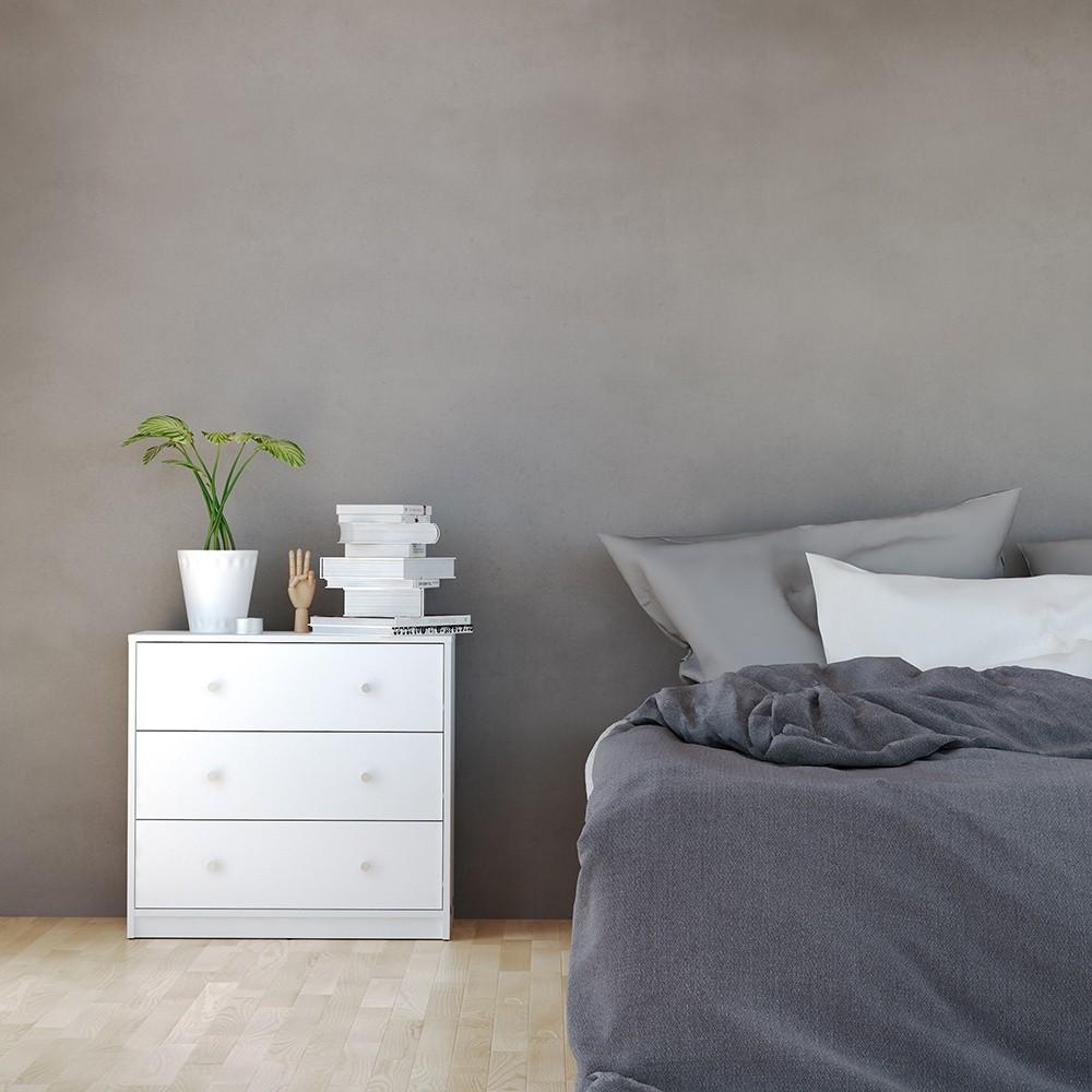 Furniture To Go May 3-Drawer Chest in White (7087033249)