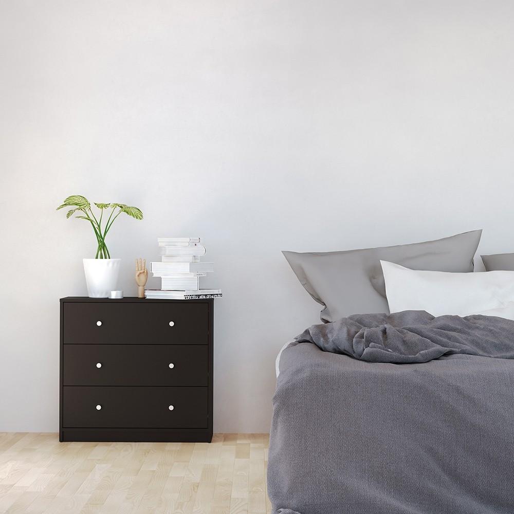 Furniture To Go May 3-Drawer Chest in Black (7087033286)