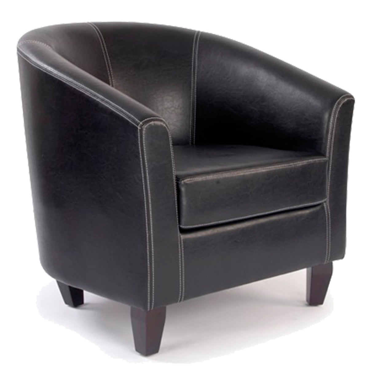 Nautilus Designs Metro High Back Tub Style Armchair Upholstered in a durable Leather Effect Finish - Brown