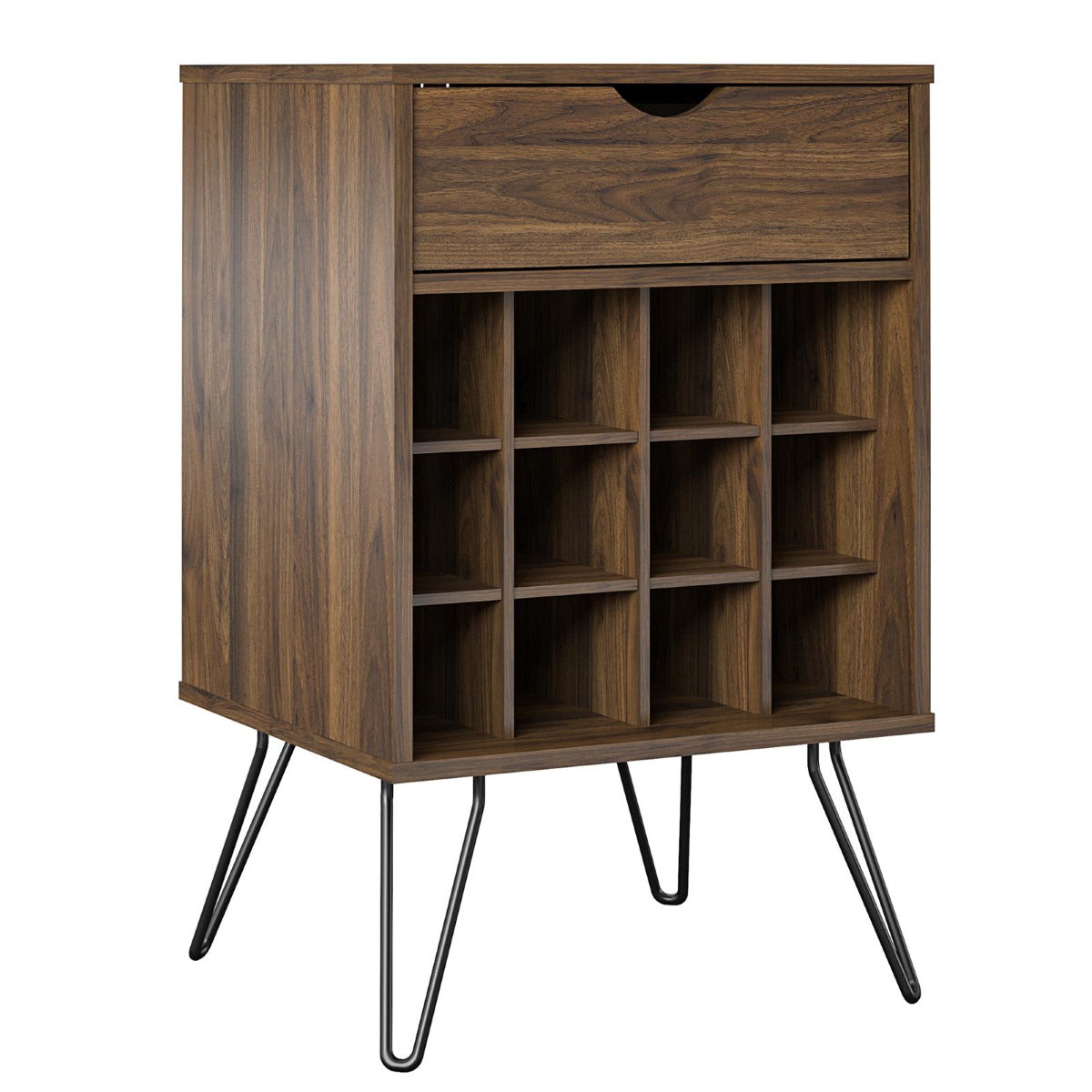 Novogratz Concord Walnut Wine Rack Cabinet (8374222COMNUK)