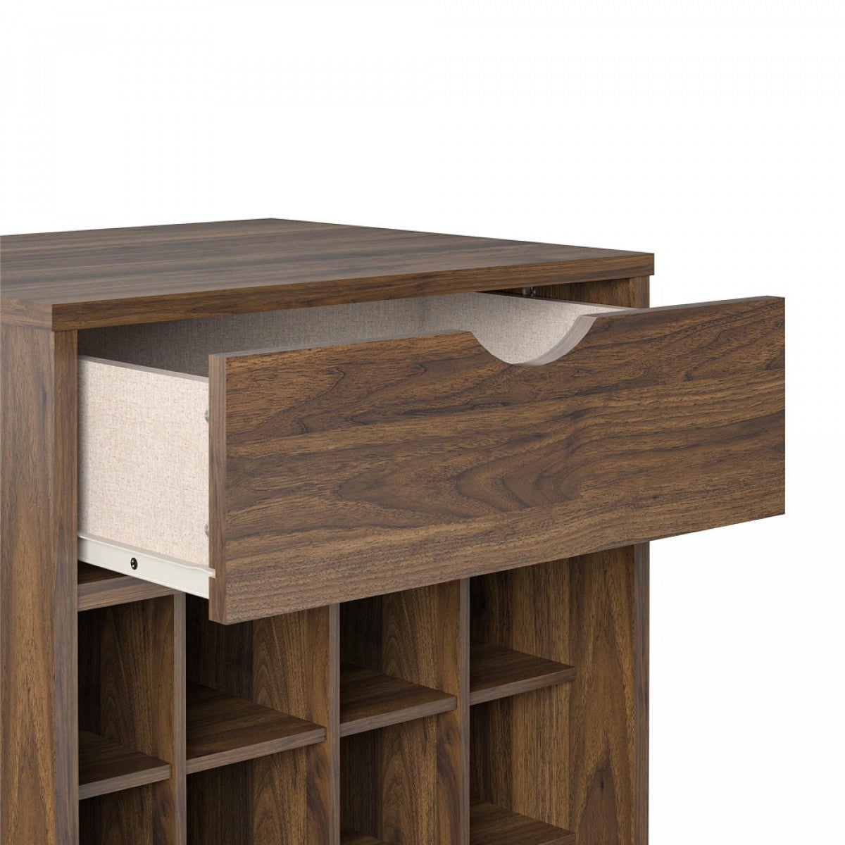Novogratz Concord Walnut Wine Rack Cabinet (8374222COMNUK)