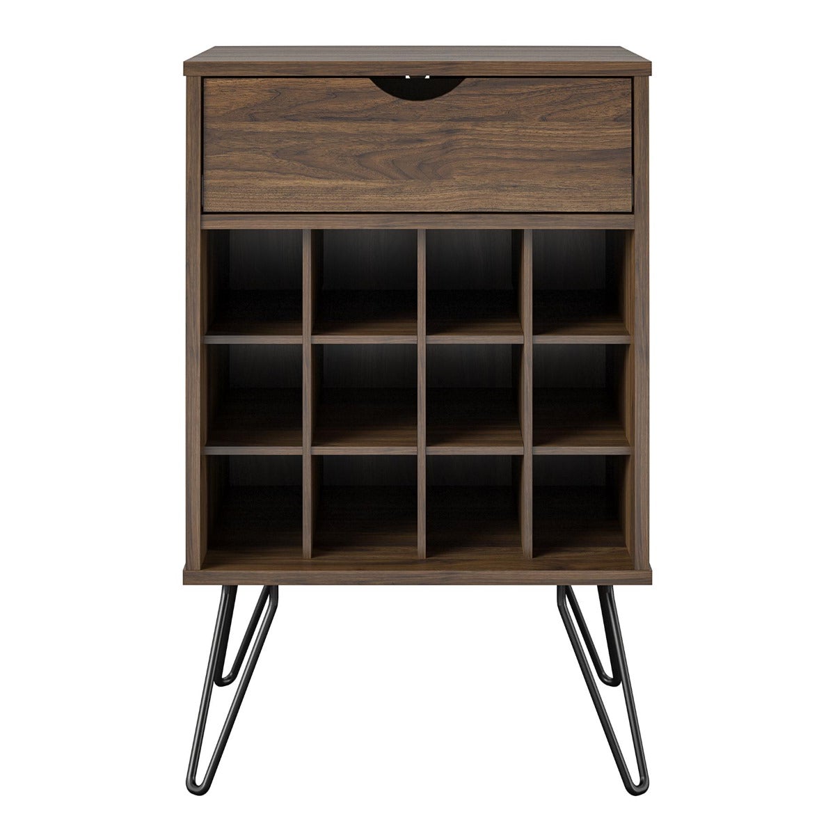 Novogratz Concord Walnut Wine Rack Cabinet (8374222COMNUK)