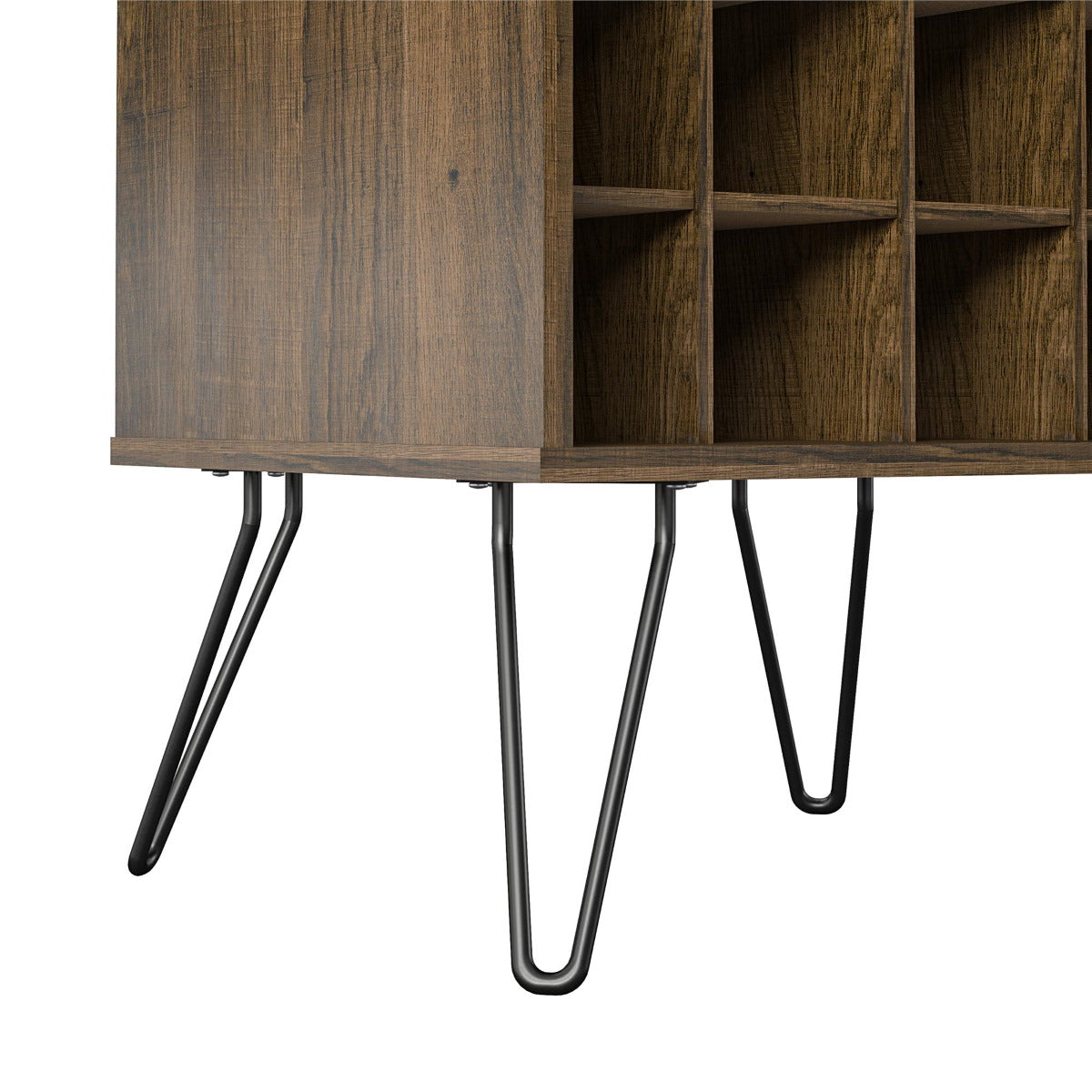 Novogratz Concord Brown Oak Wine Rack Cabinet (8374322COMNUK)