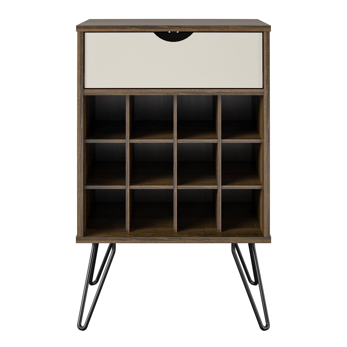 Novogratz Concord Brown Oak Wine Rack Cabinet (8374322COMNUK)