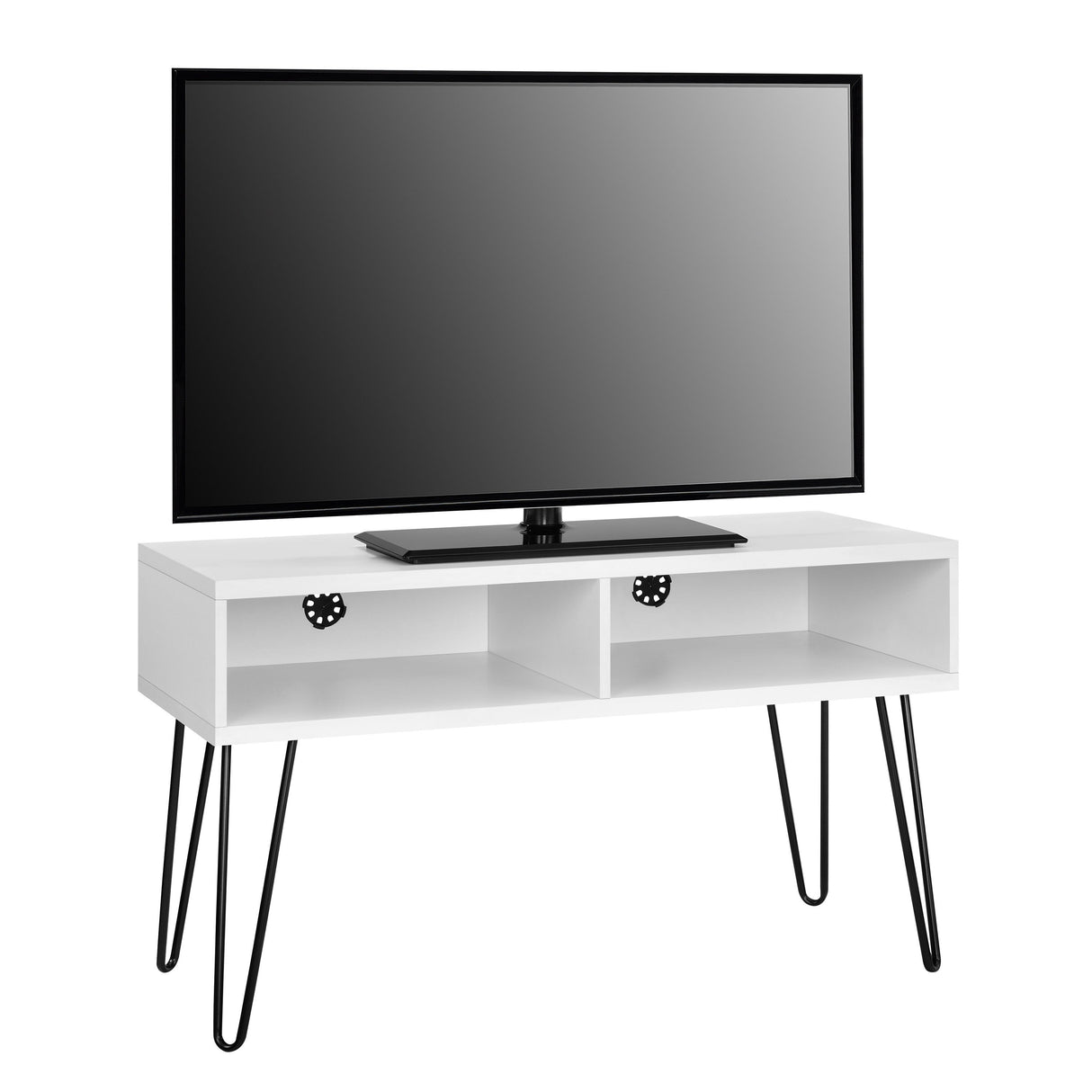 Dorel Home Owen Range Retro TV Stand in White