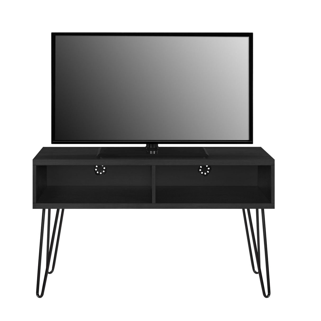 Dorel Home Owen Range Retro TV Stand in Black Oak