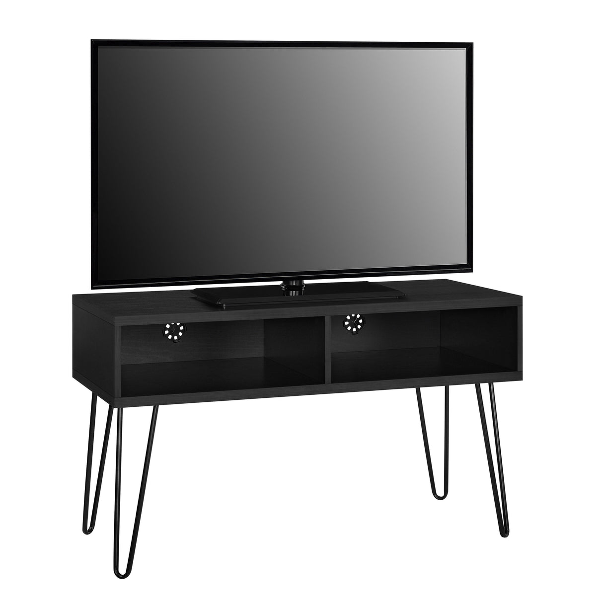 Dorel Home Owen Range Retro TV Stand in Black Oak