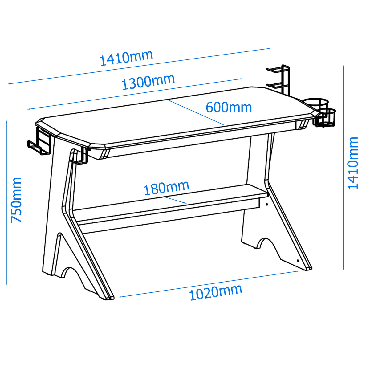 Alphason Jersey Home Office / Gaming Desk (AW3609)