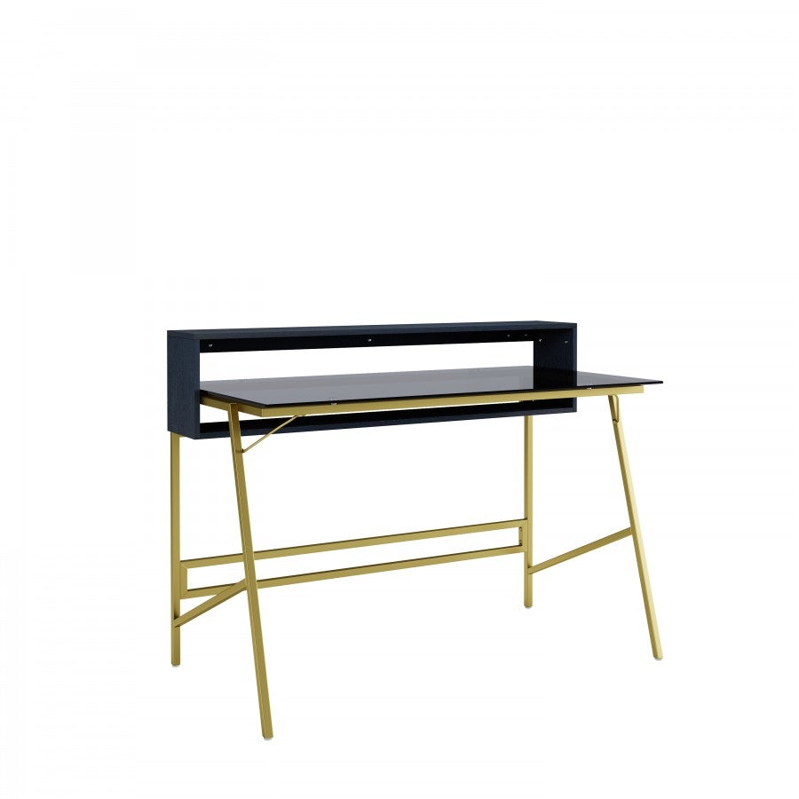 Alphason Morgan Black and Gold Home Office Desk (AW21924)
