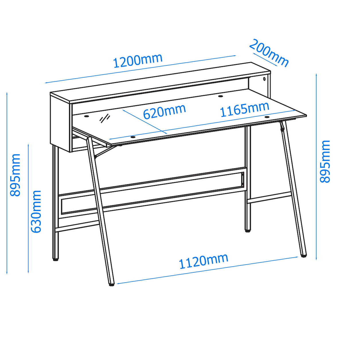 Alphason Morgan Black and Gold Home Office Desk (AW21924)