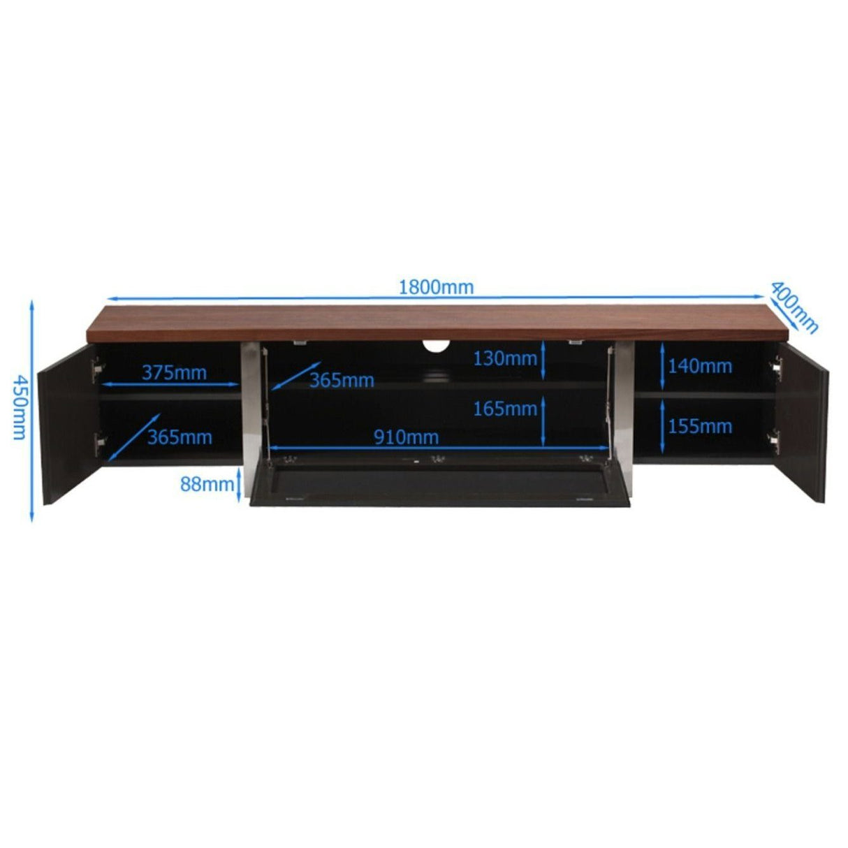 Alphason Regent ADR1800 Walnut TV Cabinet
