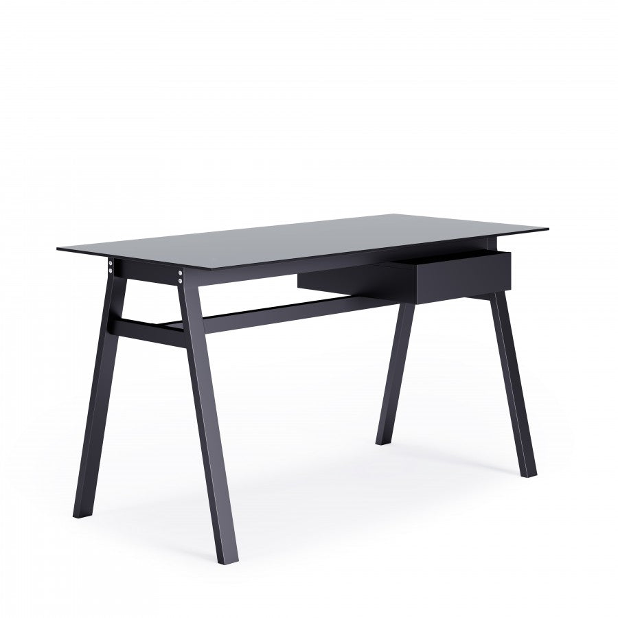 Alphason Richmond Black Glass Home Office Desk (AW21928BLK)