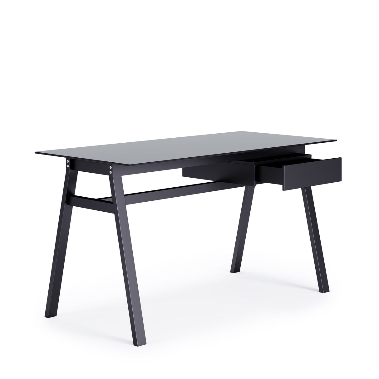 Alphason Richmond Black Glass Home Office Desk (AW21928BLK)