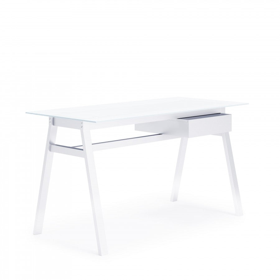 Alphason Richmond White Glass Home Office Desk (AW21928WHT)