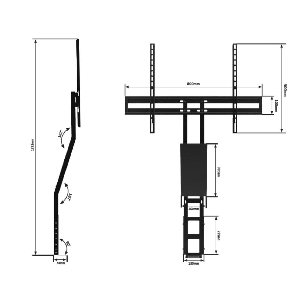 Alphason Unifit Cantilever TV Bracket - For 37"- 65" for use with Alphason Stands
