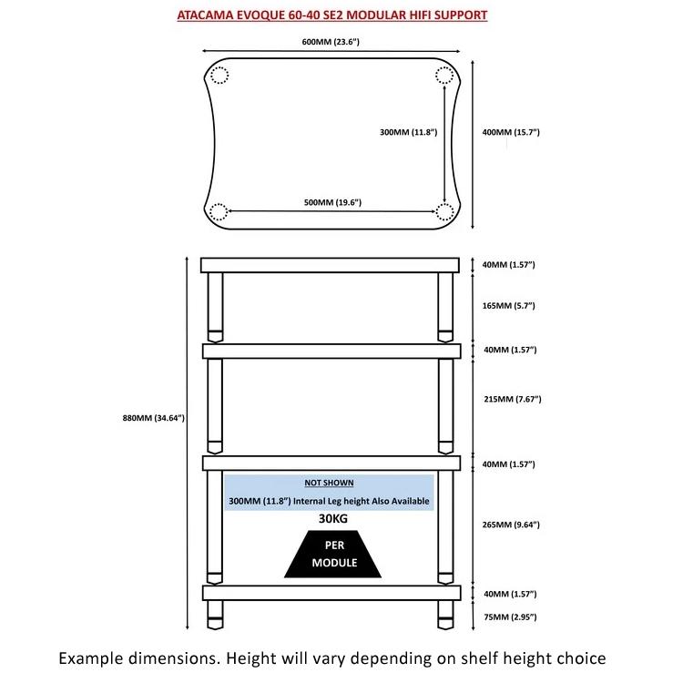 Atacama Evoque Eco 60-40 SE2 Dark Finish Bamboo Hi-Fi Rack