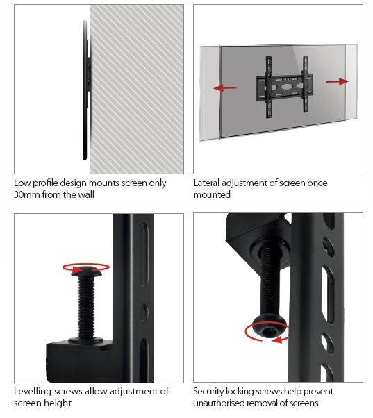 B-Tech BT8441 - Universal Flat TV brackets up to 65 inch TV's