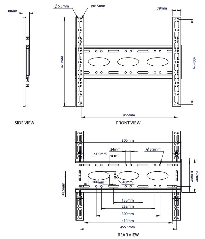 BTech BT8441 Universal Flat TV brackets up to 65 inch TV's AV4Home