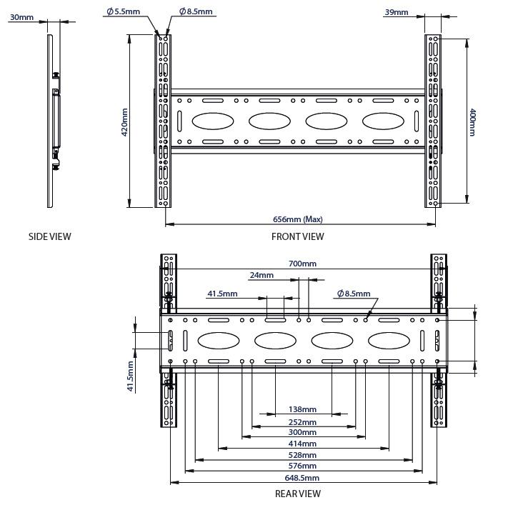 B-Tech BT8442 - Universal Flat TV brackets up to 80 inch TV's