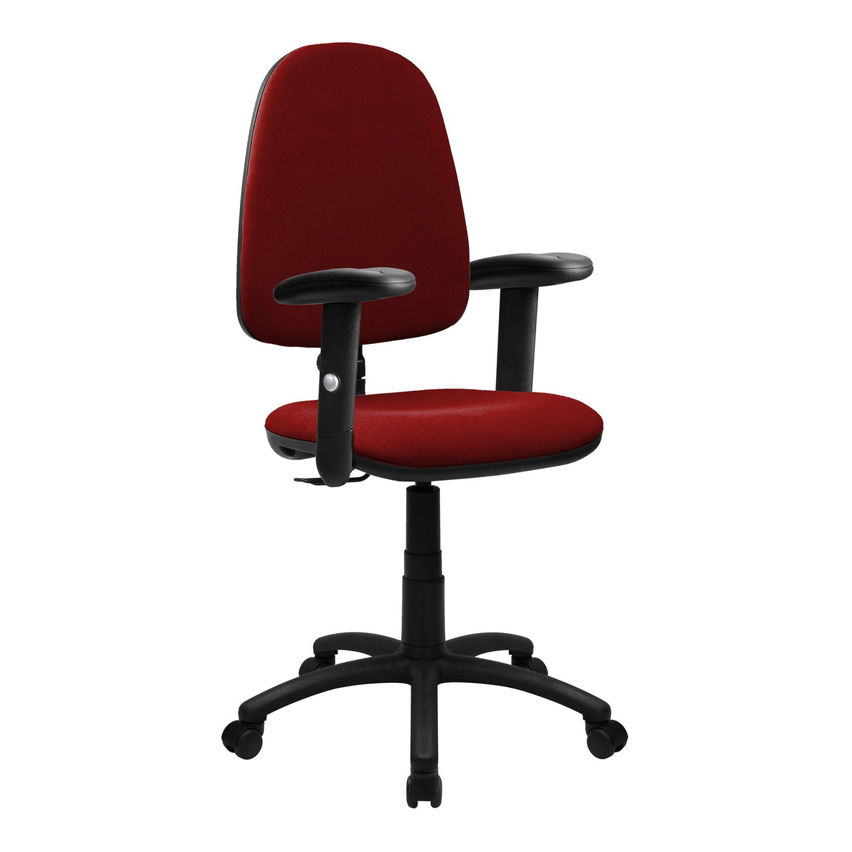 Nautilus Designs Java 100 Medium Back Operator Chair - Single Lever with Height Adjustable Arms - Wine