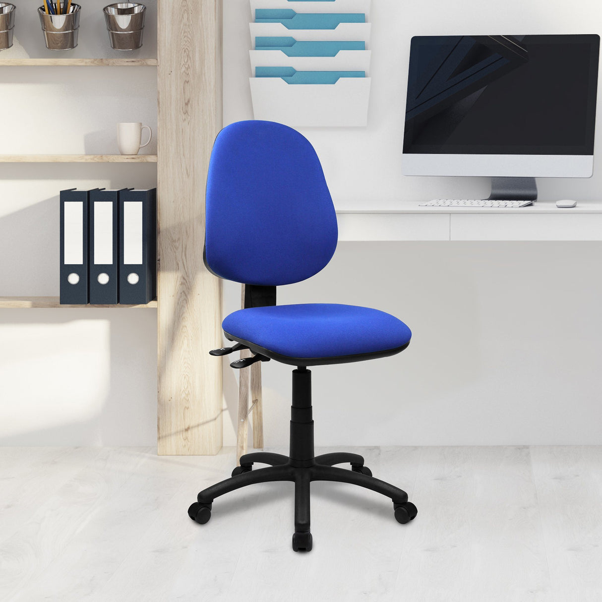 Nautilus Designs Java 200 Medium Back Operator Chair - Twin Lever - Blue