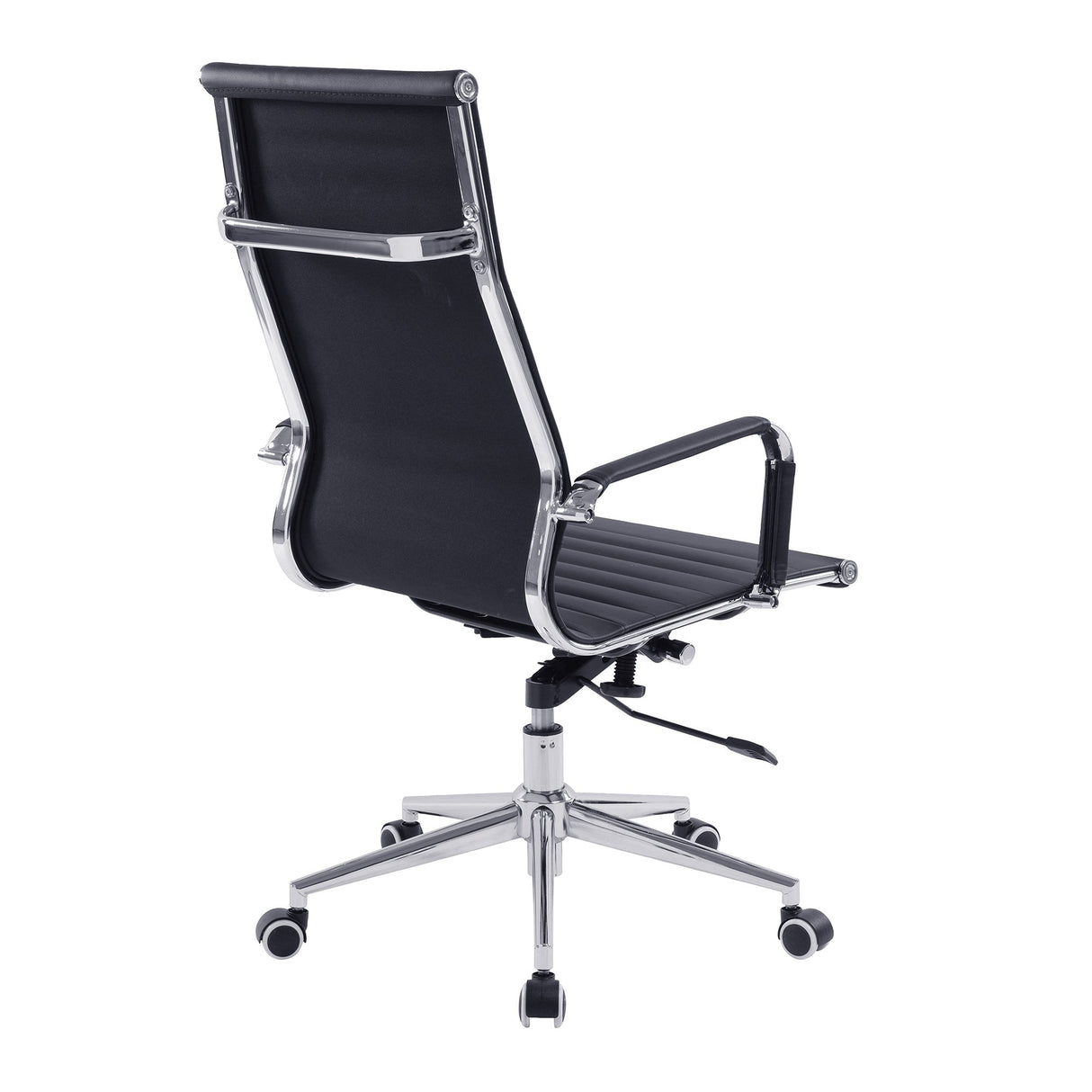 Nautilus Designs Aura Contemporary High Back Bonded Leather Executive Armchair with Chrome Base - Black