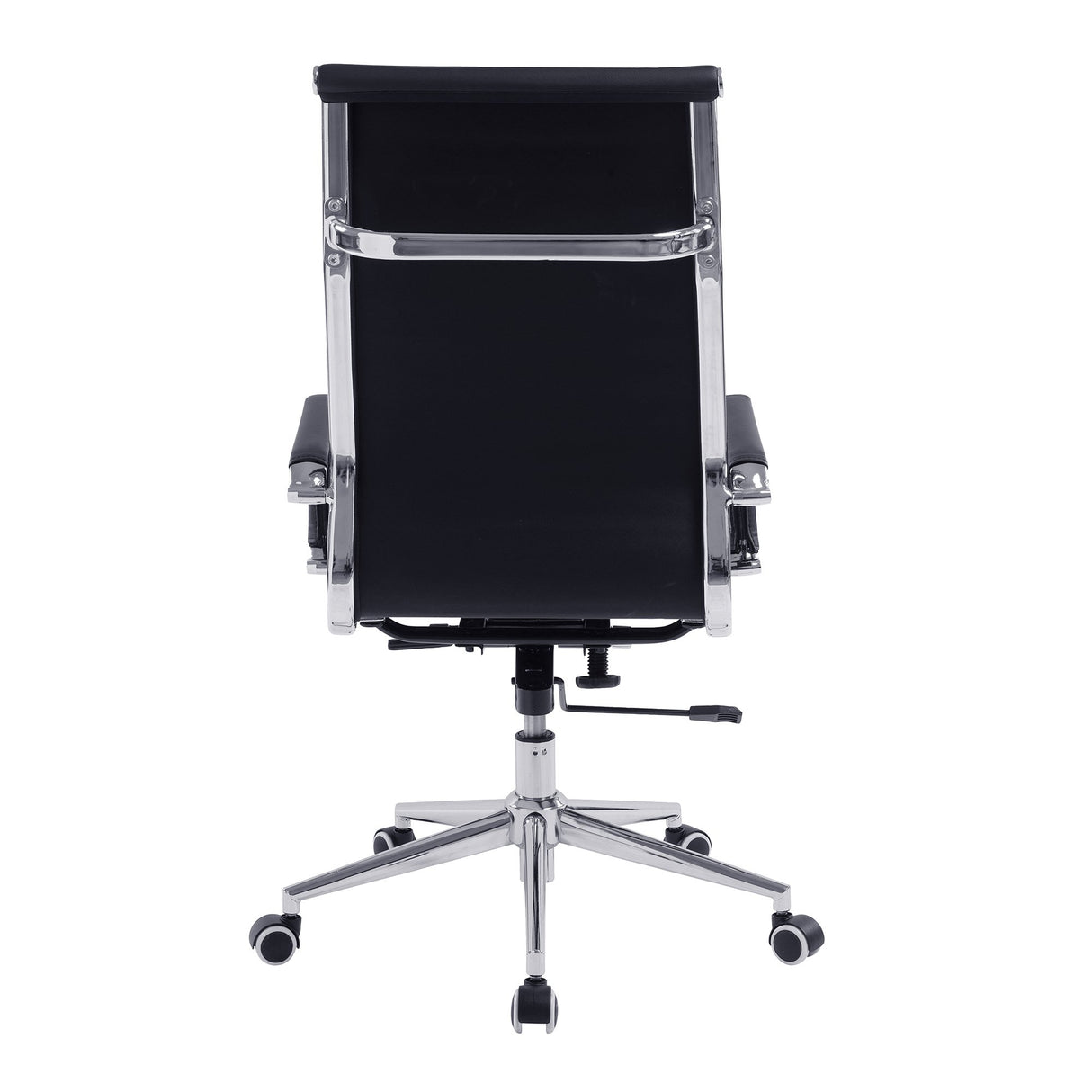 Nautilus Designs Aura Contemporary High Back Bonded Leather Executive Armchair with Chrome Base - Black