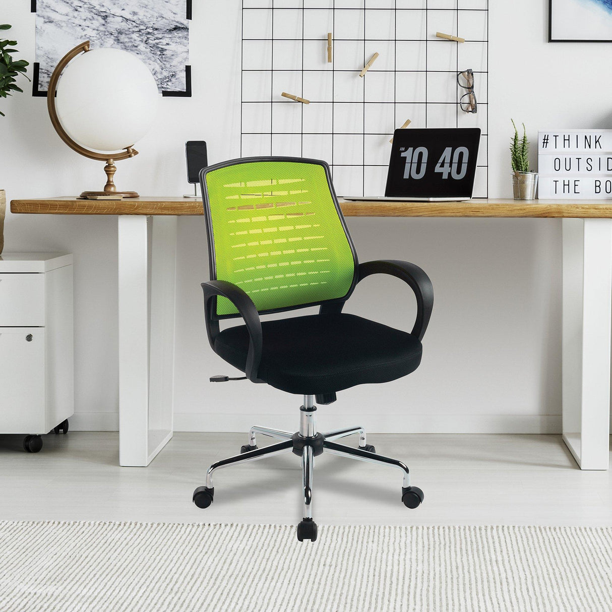 Nautilus Designs Carousel Medium Mesh Back Operator Chair - Green