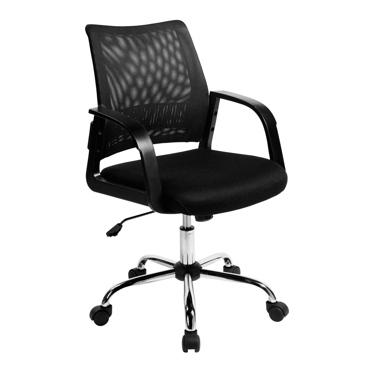 Nautilus Designs Calypso Medium Mesh Back Task Operator Armchair with Chrome Base - Black
