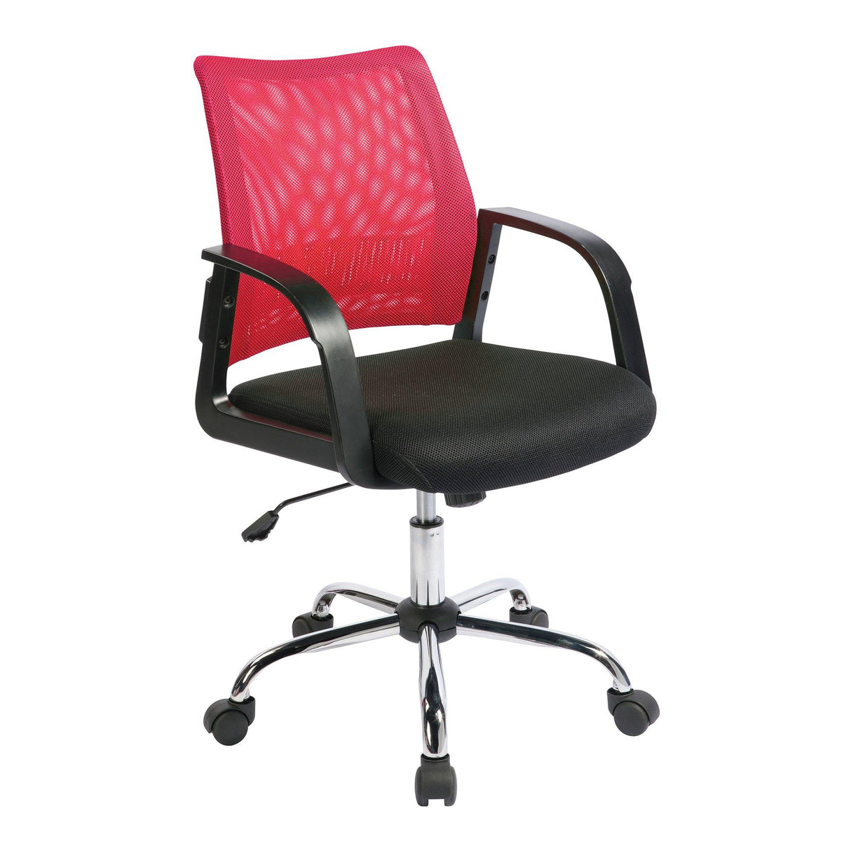 Nautilus Designs Calypso Medium Mesh Back Task Operator Armchair with Chrome Base - Raspberry