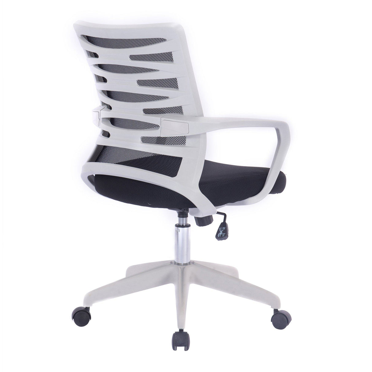 Nautilus Designs Spyro Designer Mesh Armchair with White Frame and Detailed Back Panelling - Black