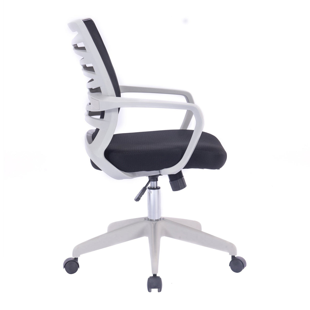 Nautilus Designs Spyro Designer Mesh Armchair with White Frame and Detailed Back Panelling - Black