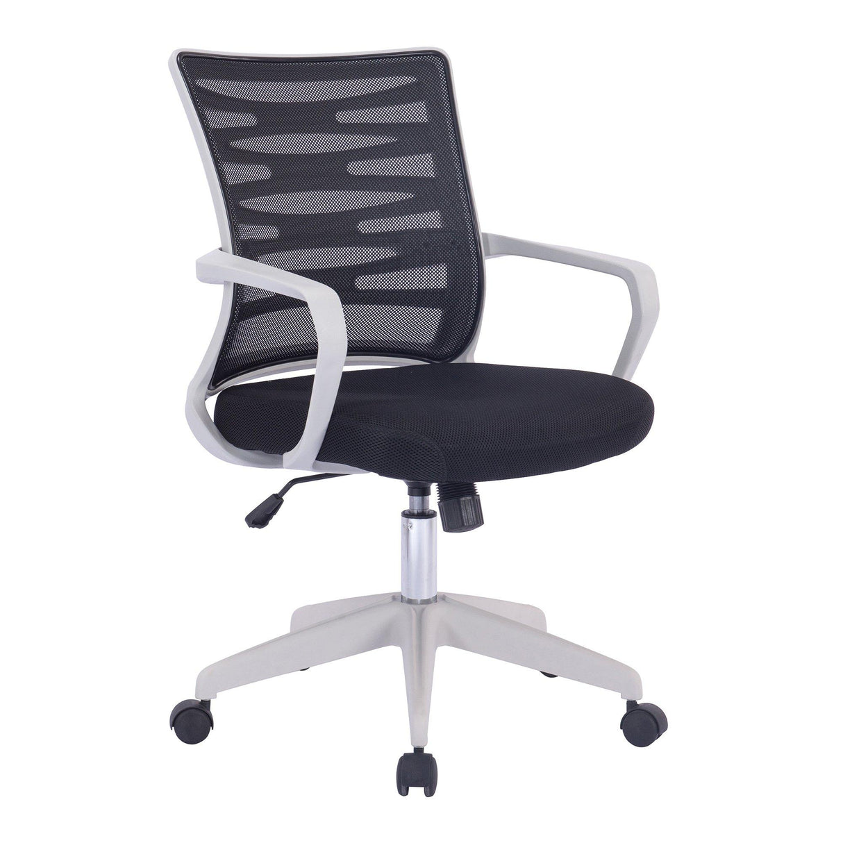 Nautilus Designs Spyro Designer Mesh Armchair with White Frame and Detailed Back Panelling - Black