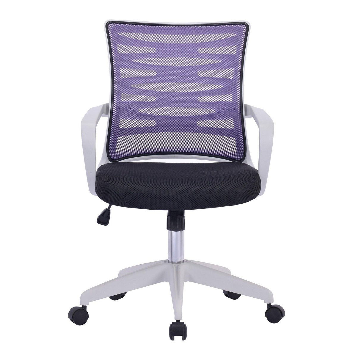 Nautilus Designs Spyro Designer Mesh Armchair with White Frame and Detailed Back Panelling - Purple