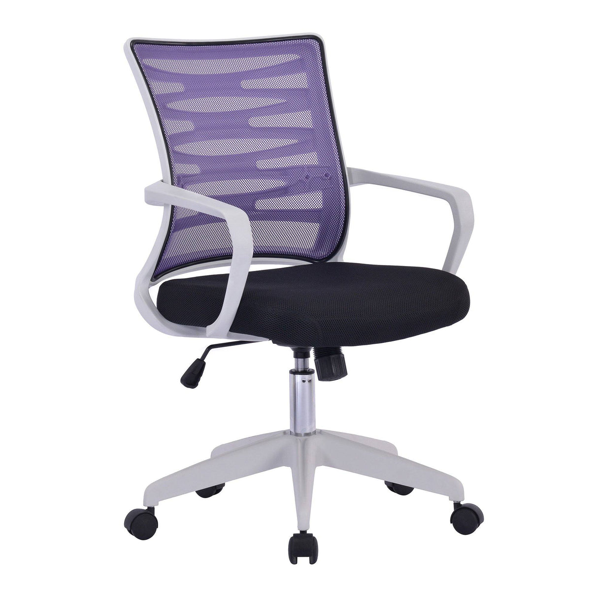 Nautilus Designs Spyro Designer Mesh Armchair with White Frame and Detailed Back Panelling - Purple