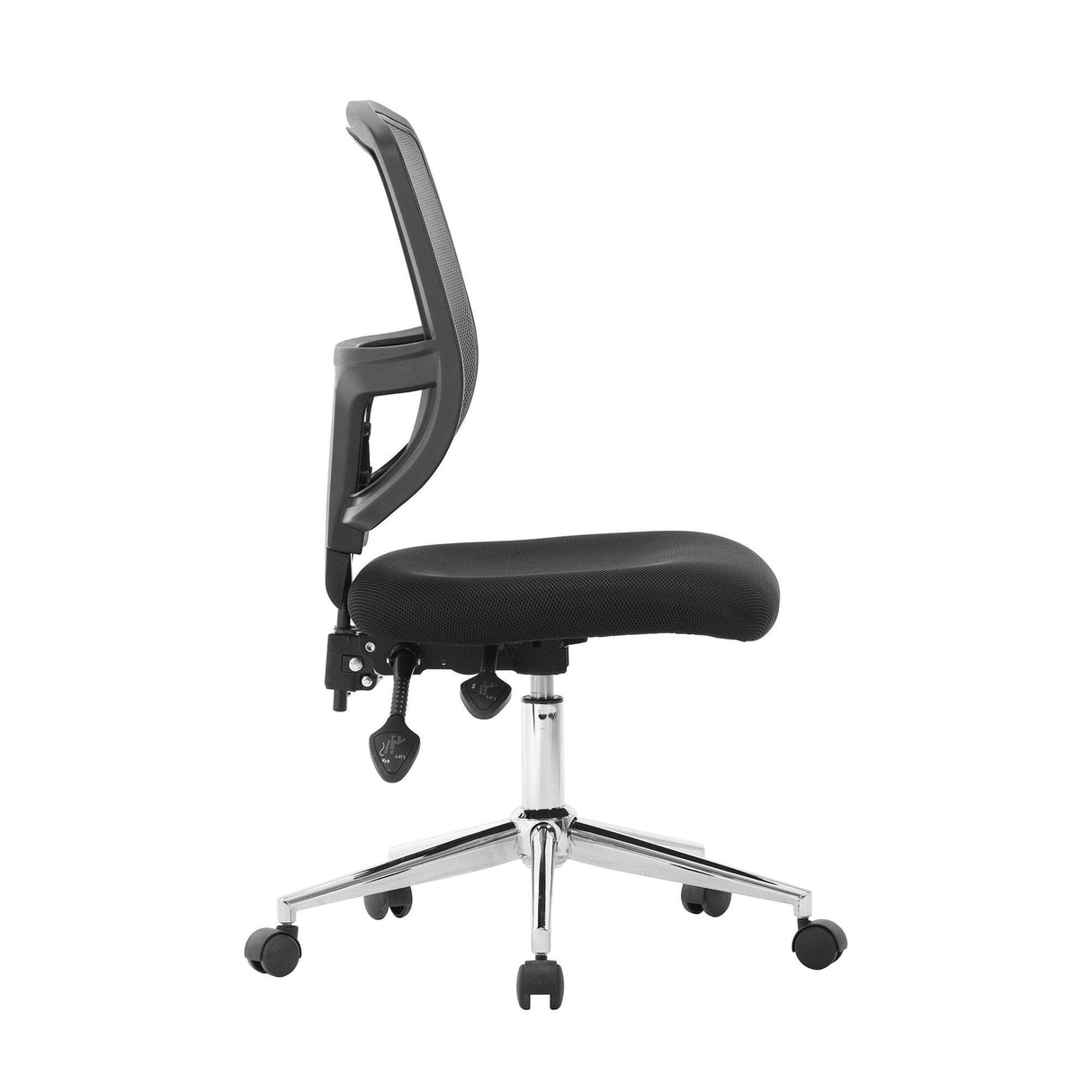 Nautilus Designs Nexus Medium Back Designer Mesh Operator Chair with Sculptured Lumbar and Spine Support - Black