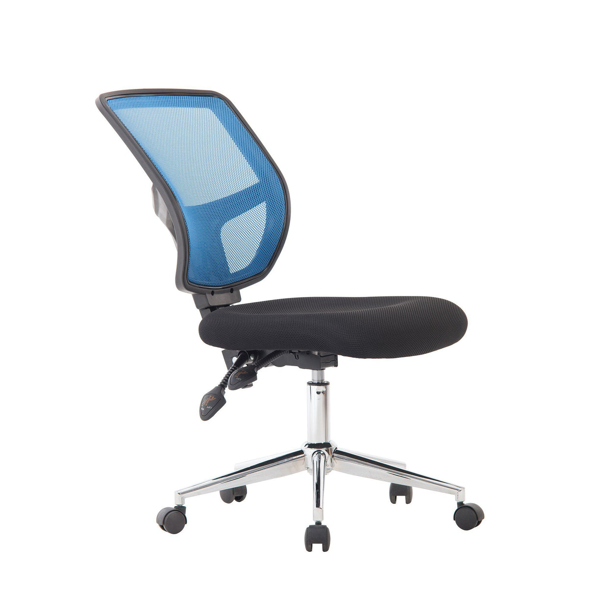 Nautilus Designs Nexus Medium Back Designer Mesh Operator Chair with Sculptured Lumbar and Spine Support - Blue
