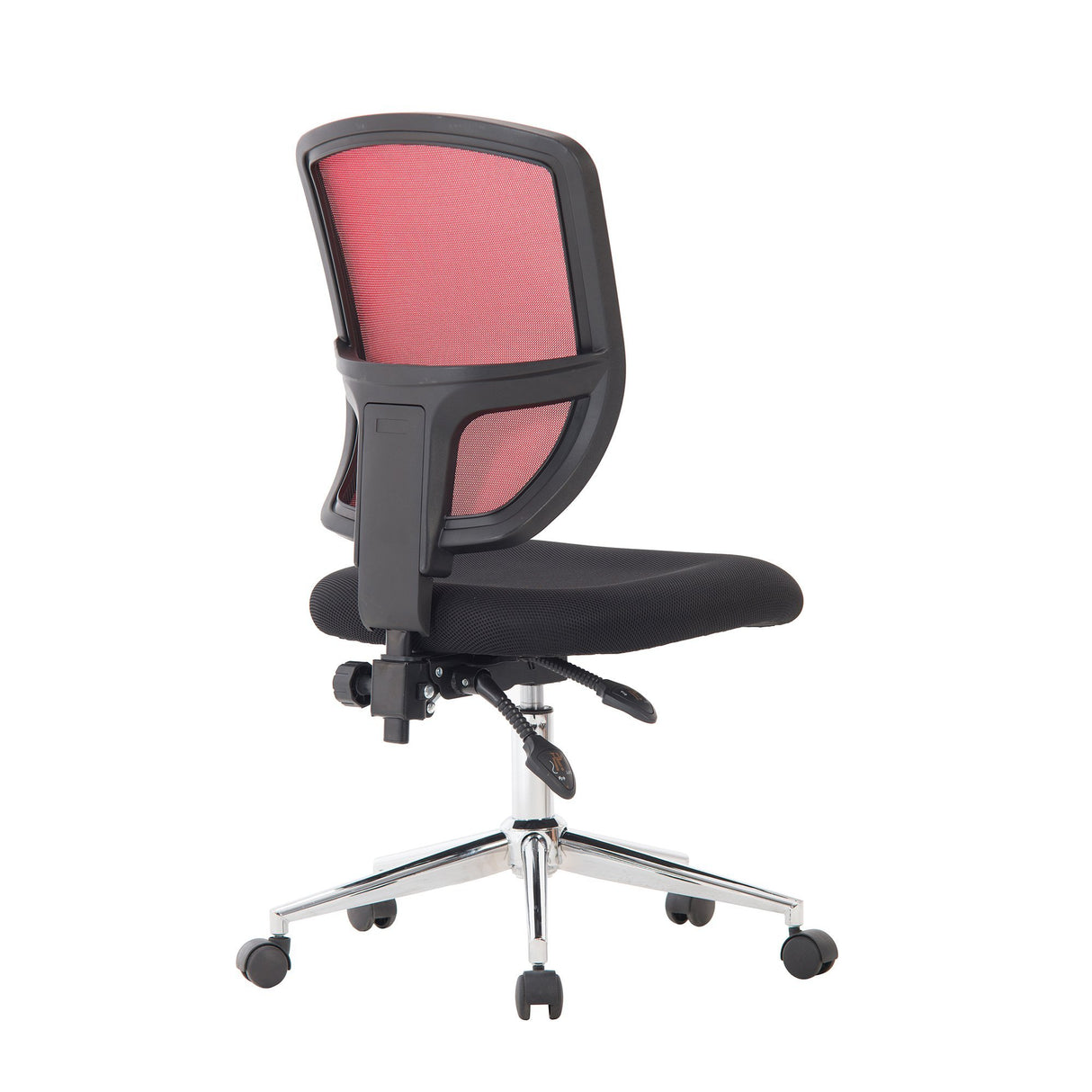 Nautilus Designs Nexus Medium Back Designer Mesh Operator Chair with Sculptured Lumbar and Spine Support - Red