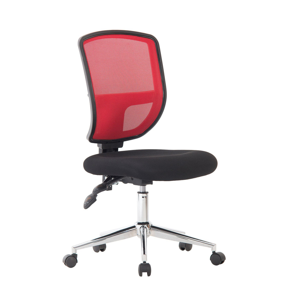 Nautilus Designs Nexus Medium Back Designer Mesh Operator Chair with Sculptured Lumbar and Spine Support - Red