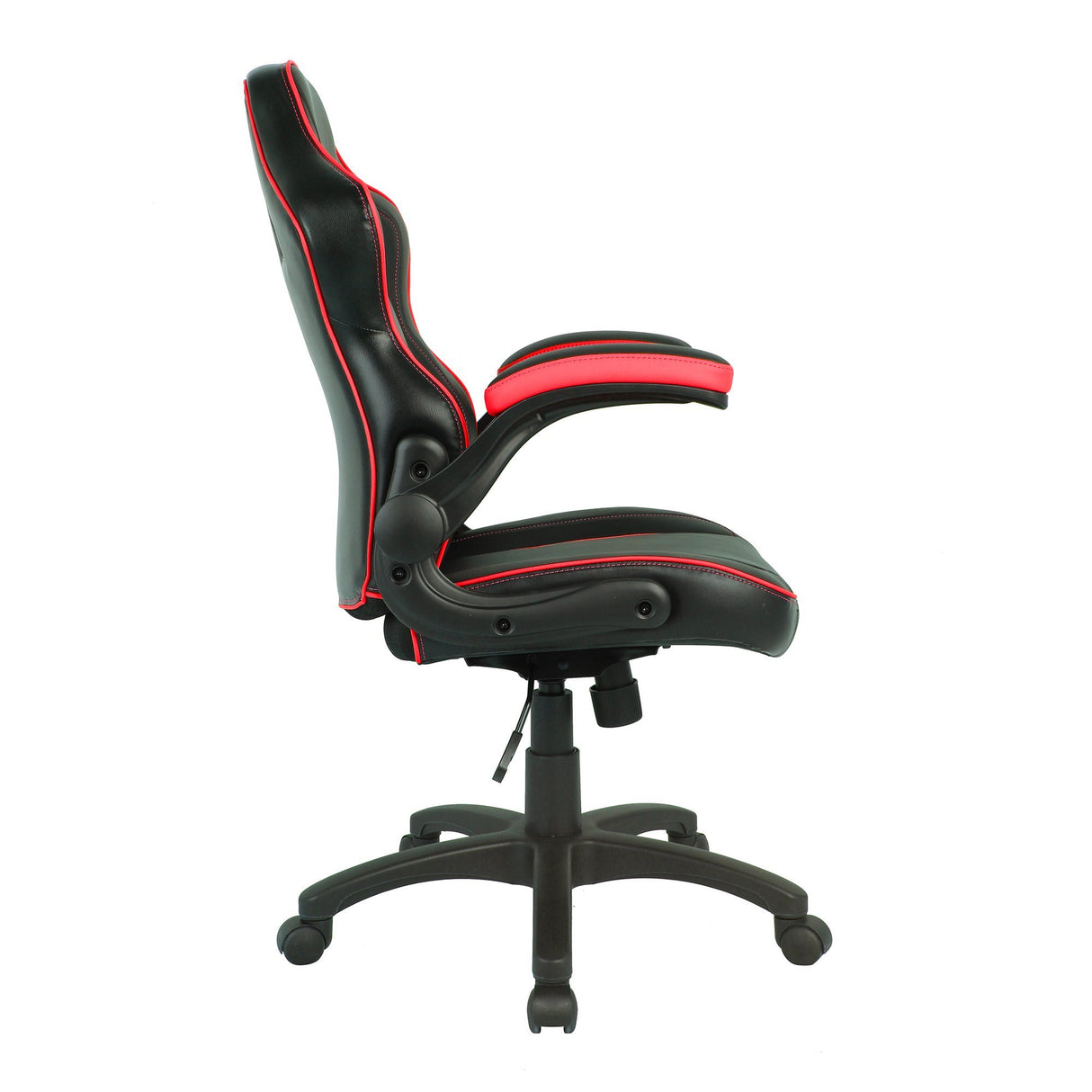 Nautilus Designs Predator Executive Ergonomic Gaming Style Office Chair with Folding Arms, Integral Headrest and Lumbar Support - Black/Red