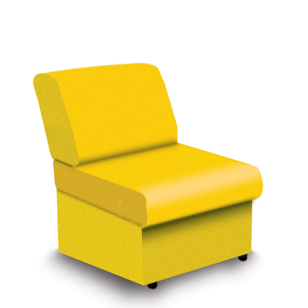 Nautilus Designs Wave Contemporary Modular Fabric Low Back Sofa - Rectangular - Yellow