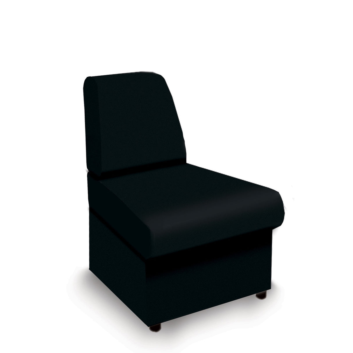 Nautilus Designs Wave Contemporary Modular Fabric Low Back Sofa - Convex- Black