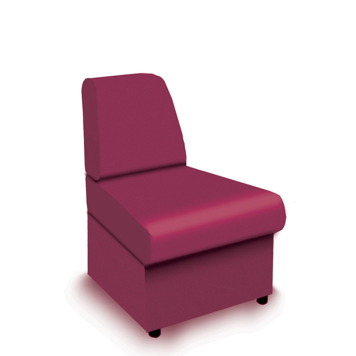 Nautilus Designs Wave Contemporary Modular Fabric Low Back Sofa - Convex- Red