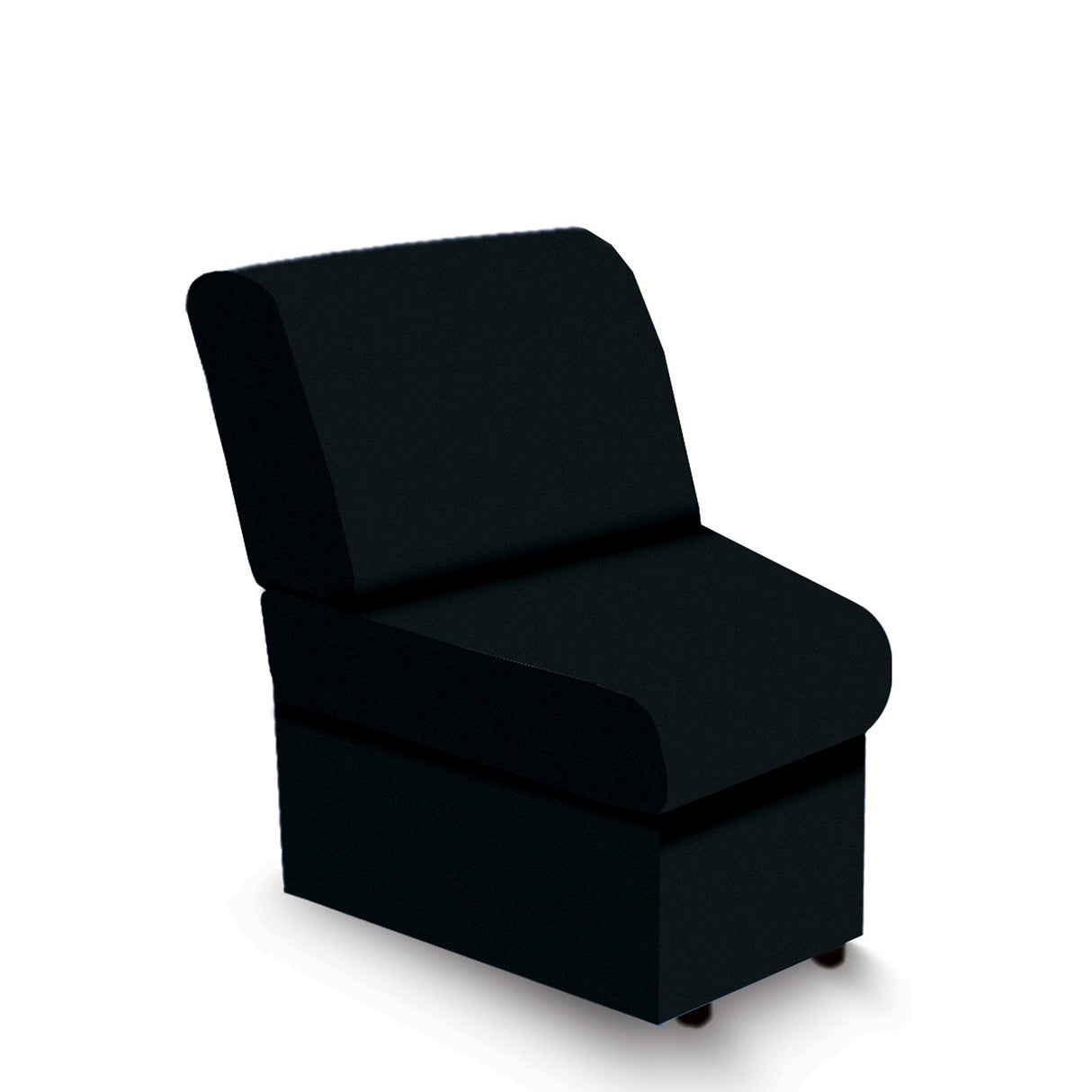Nautilus Designs Wave Contemporary Modular Fabric Low Back Sofa - Concave - Black