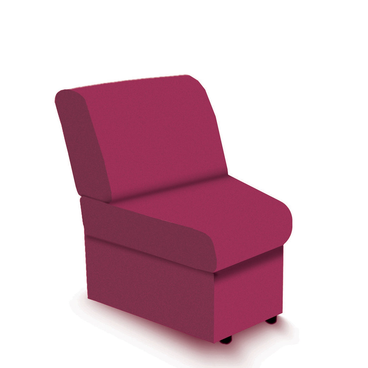 Nautilus Designs Wave Contemporary Modular Fabric Low Back Sofa - Concave - Red