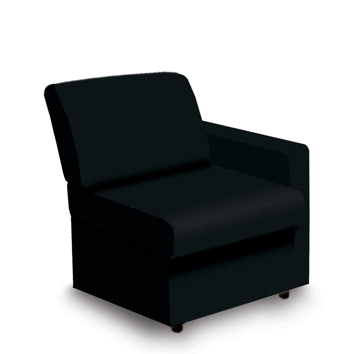 Nautilus Designs Wave Contemporary Modular Fabric Low Back Sofa - Left Hand Arm - Black