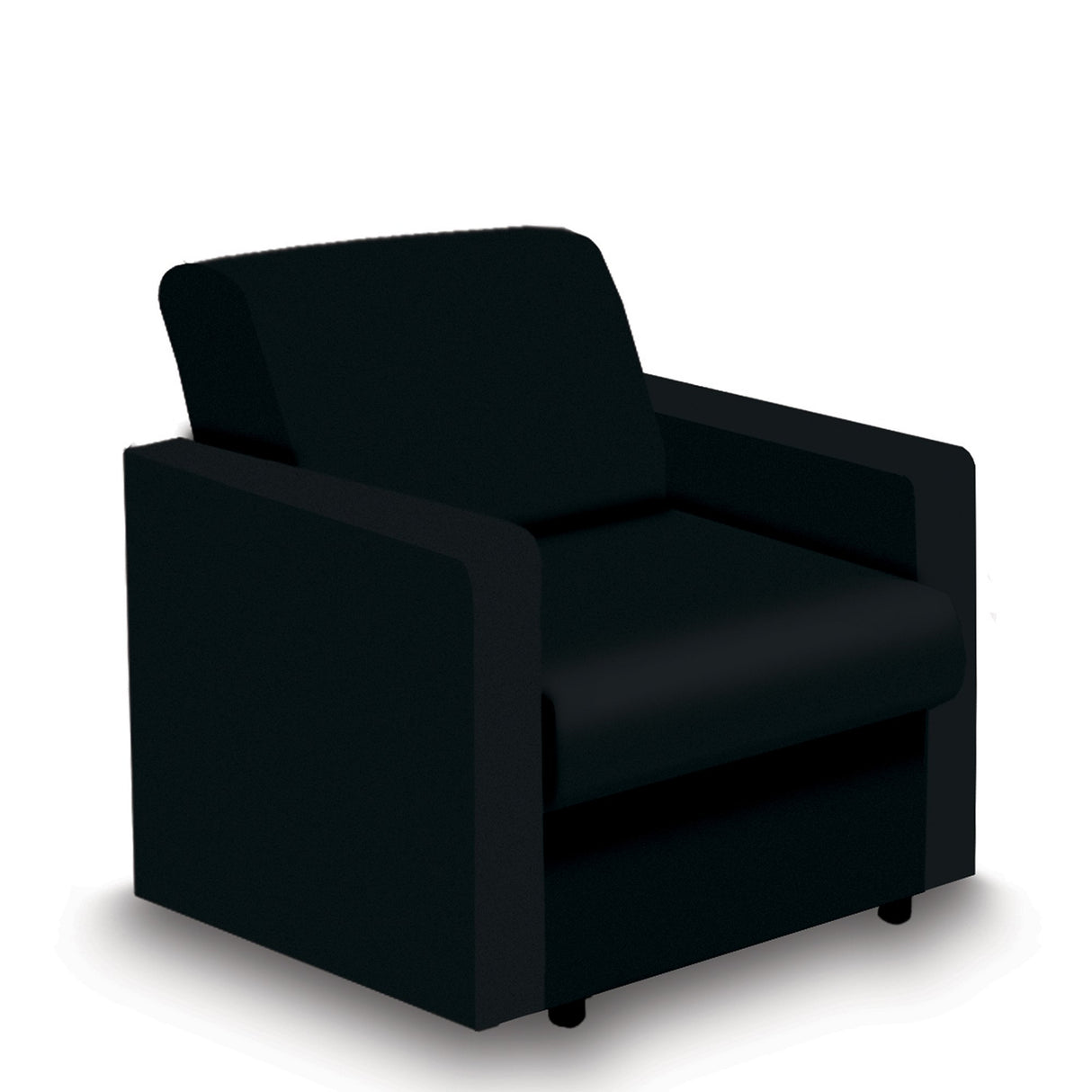 Nautilus Designs Wave Contemporary Modular Fabric Low Back Sofa - Armchair - Black