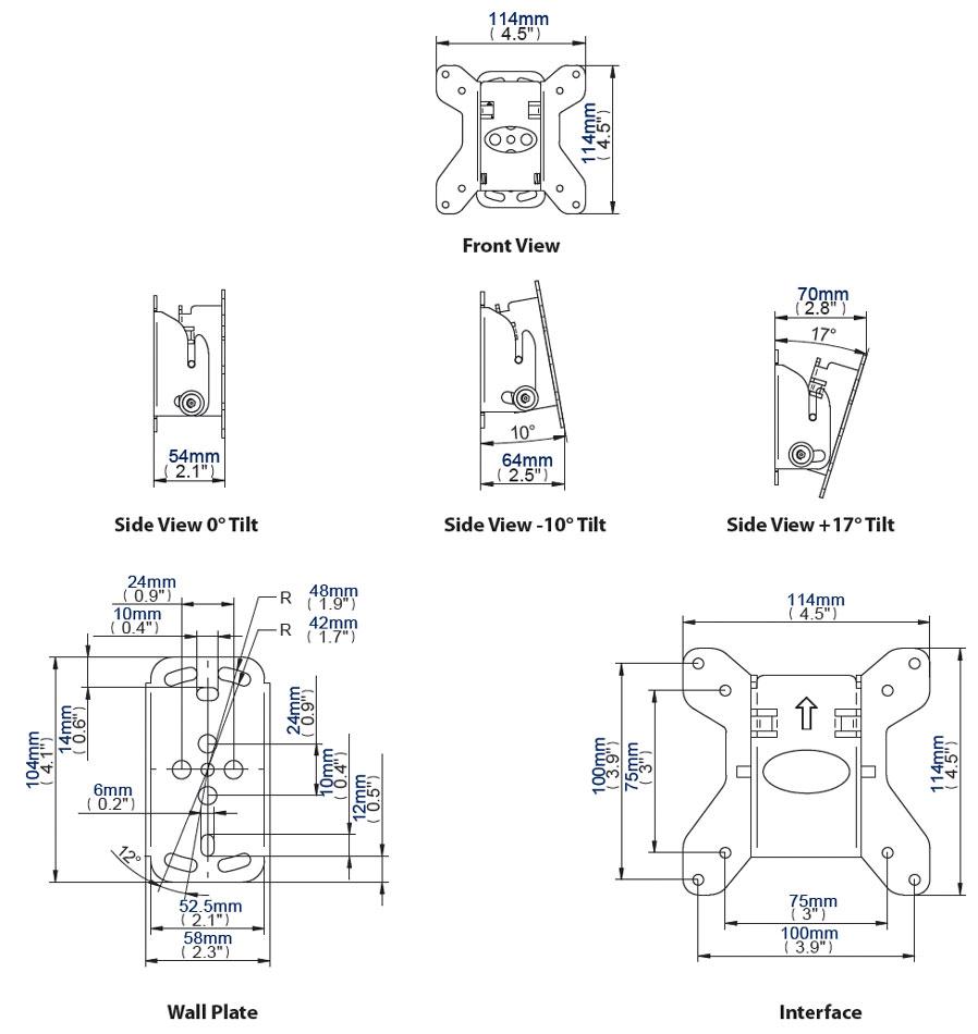 B-Tech BT7511 - VESA Tilting TV Wall Bracket for TVs up to 23inch
