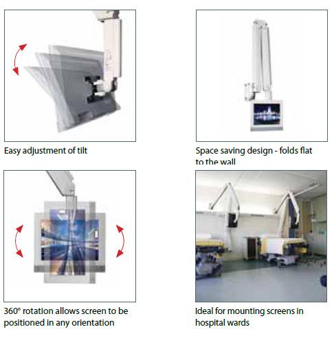 B-Tech BT7592 Full Motion Flat Screen Medical Wall Bracket