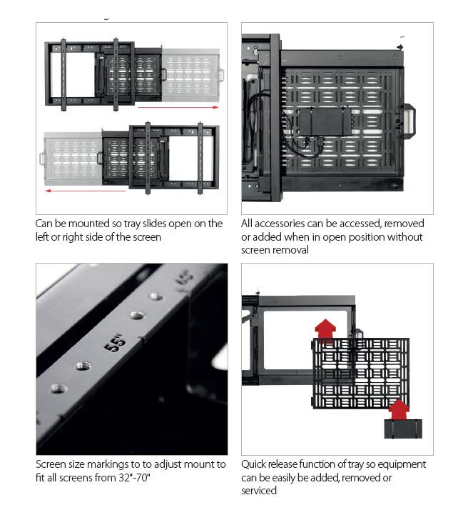 B-Tech BT7883 Flat Screen TV Bracket with Slide Out AV Storage Tray